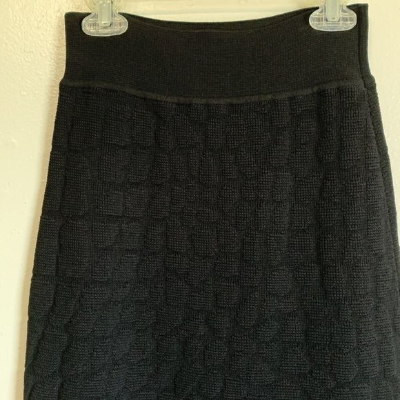 Scanlan Theodore Crepe Knit Pencil Straight Skirt Medium Black Designer Office - Picture 3 of 12